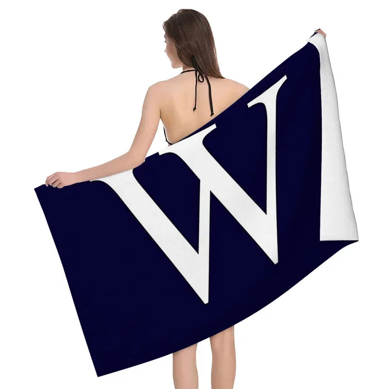 1pc Flower wreath letter pattern Pattern Beach Towel,Ultra-Fine Fiber Beach Blanket,Highly Absorbent Bath Towel,Suitable