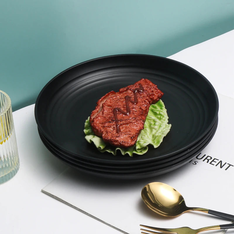 4/16pcs Plastic plates (9 inches in diameter) are reusable and suitable for home kitchens for snacks, snacks, desserts