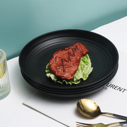 4/16pcs Plastic plates (9 inches in diameter) are reusable and suitable for home kitchens for snacks, snacks, desserts