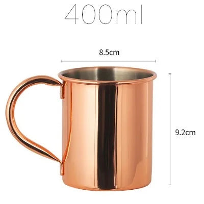 1PCS Cocktail Cup 550ml Hammered Copper Plated Moscow Mule Mug - Beer/Coffee Cup for Enhanced Flavor Experience Tazas Drinkware