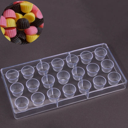 24 Styles Available Plastic Chocolate Mold Creative Rose Heart Diamond Cake Shape Kitchen Household Food Grade Candy Baking Mold