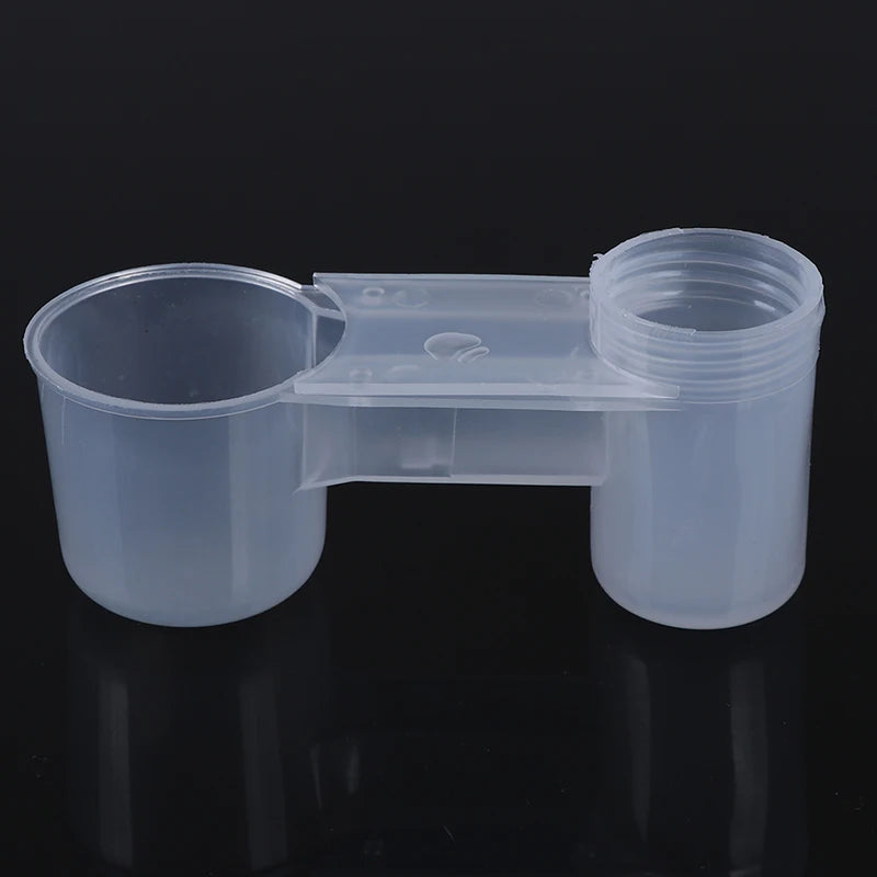 Plastic Pet Drinker Bowl Portable Water Bottle Feeding Cat Chicken Pigeon Parrot Hamster Double Nozzle Water Guide For Bird