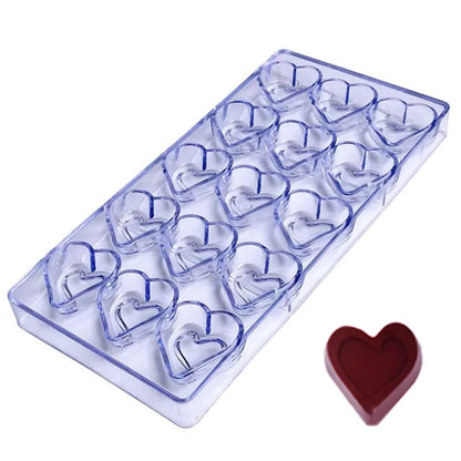 24 Styles Available Plastic Chocolate Mold Creative Rose Heart Diamond Cake Shape Kitchen Household Food Grade Candy Baking Mold