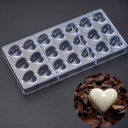 24 Styles Available Plastic Chocolate Mold Creative Rose Heart Diamond Cake Shape Kitchen Household Food Grade Candy Baking Mold