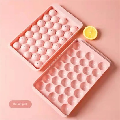 3D Round Ice Cube Tray With Lid Plastic Diamond Style Ice Mold Refrigerator Spherical DIY Moulds Ice Ball Maker Kitchen Tools