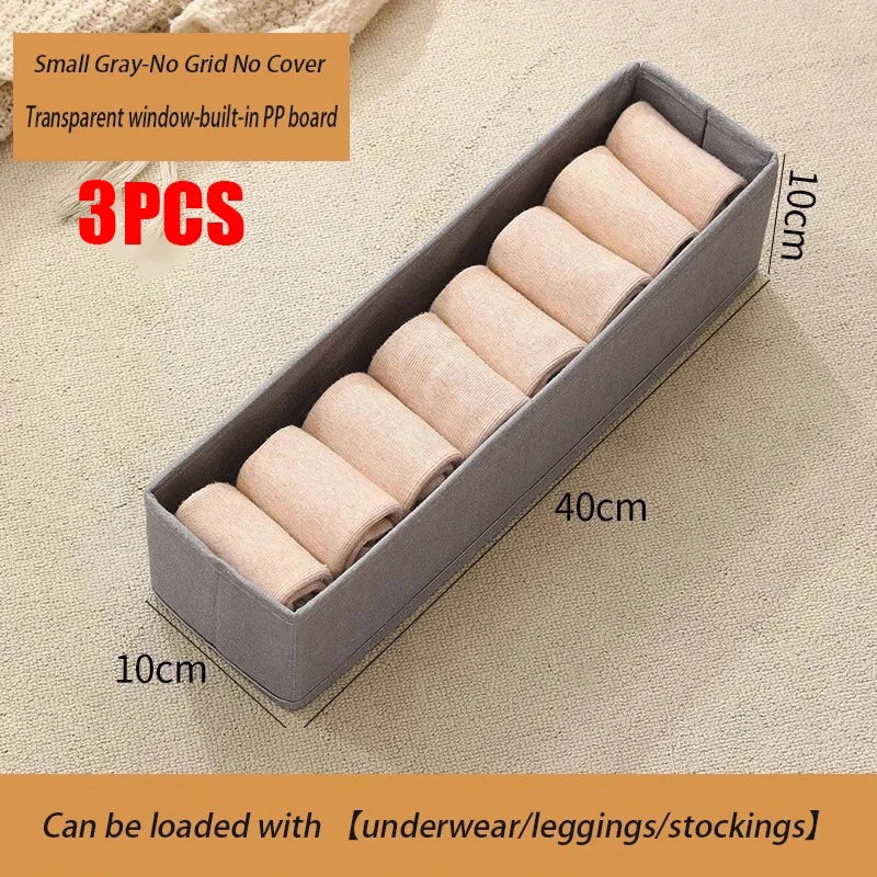 1-3Pcs Pants Storage Box Clothes Organizers of Cabinets and Drawers Fabric Foldable Boxes for Bedroom Wardrobe Organization Home