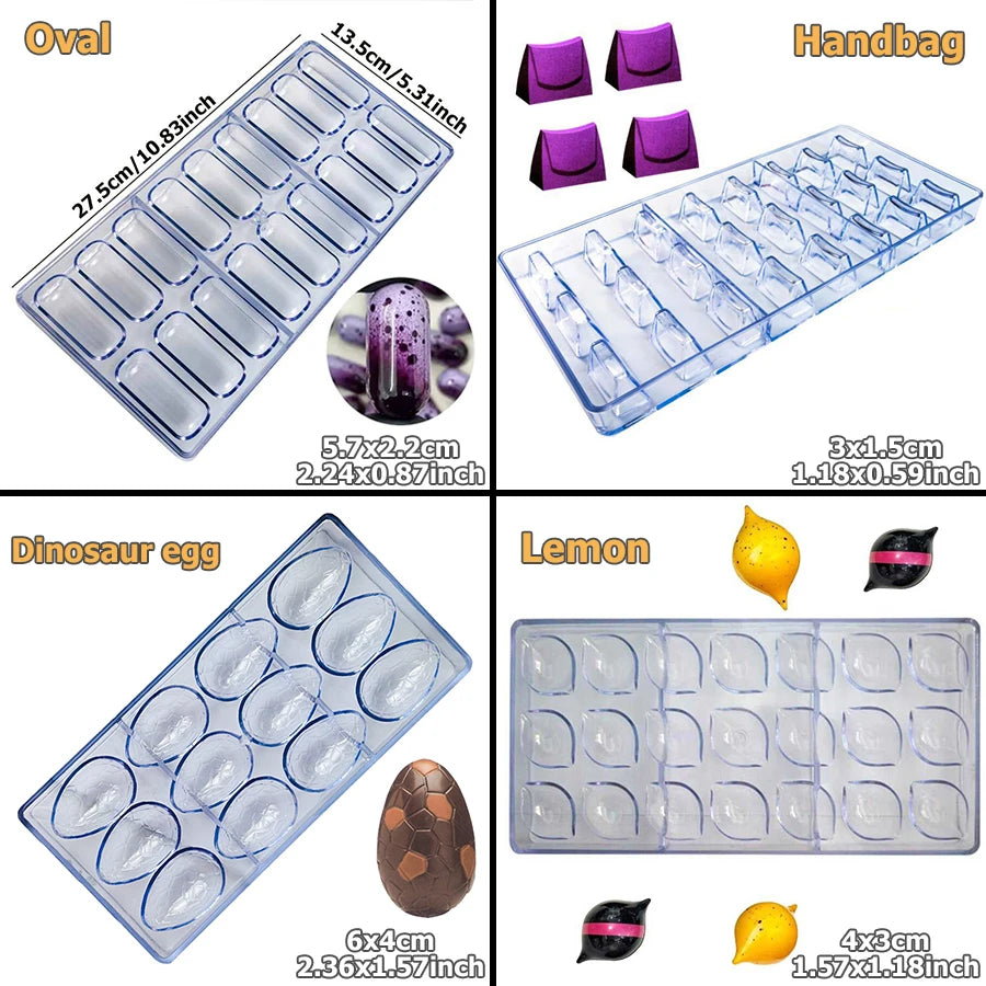 24 Styles Available Plastic Chocolate Mold Creative Rose Heart Diamond Cake Shape Kitchen Household Food Grade Candy Baking Mold