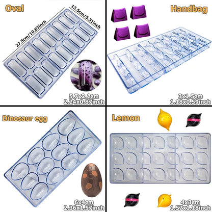 24 Styles Available Plastic Chocolate Mold Creative Rose Heart Diamond Cake Shape Kitchen Household Food Grade Candy Baking Mold