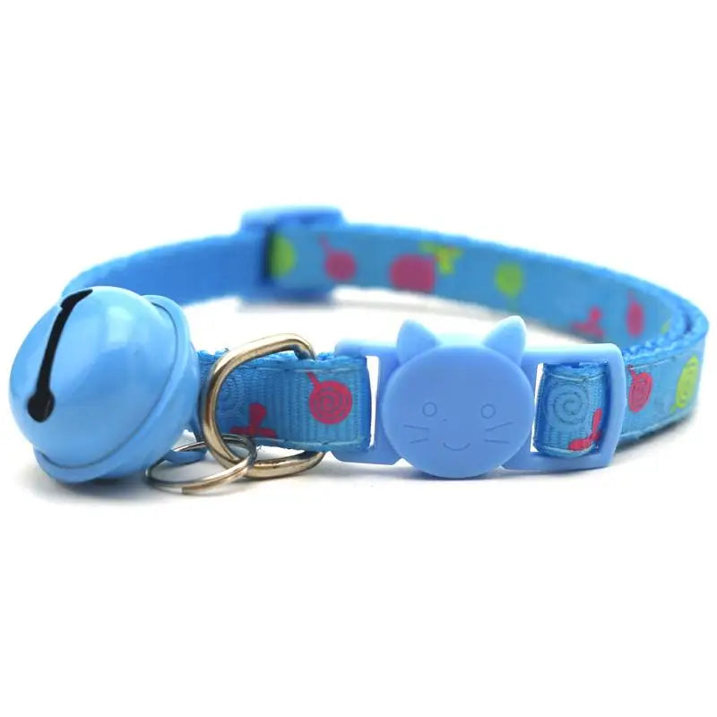Adjustable Cartoon Color Cat Buckle Lollipop Bell Cat Collar 1.0 Cat Head Safety Buckle Collar Pet Dog Collar Pet Supplies