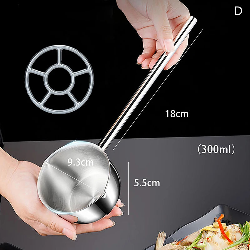 1 Pc 150/300 Ml Multifunctional Stainless Steel Hot Oil Pan, Cooking Butter Melting Pan, Household Kitchen Frying Pan Cookware