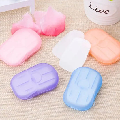 20/60/100PCS Bathroom Disposable Soap Paper Convenient Travel Soap Paper Washing Hand Bath Clean Scented Mini Paper Slice Soap