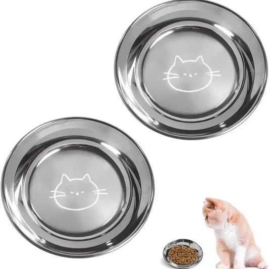 1/5PCS Pet Feeding Bowl Cat Food Bowl Dog Bowl Rabbit Bowl Pet Tray Stainless Steel Thick Soup Bowl Multi-Purpose Rice Bowl Tray