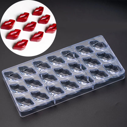 24 Styles Available Plastic Chocolate Mold Creative Rose Heart Diamond Cake Shape Kitchen Household Food Grade Candy Baking Mold