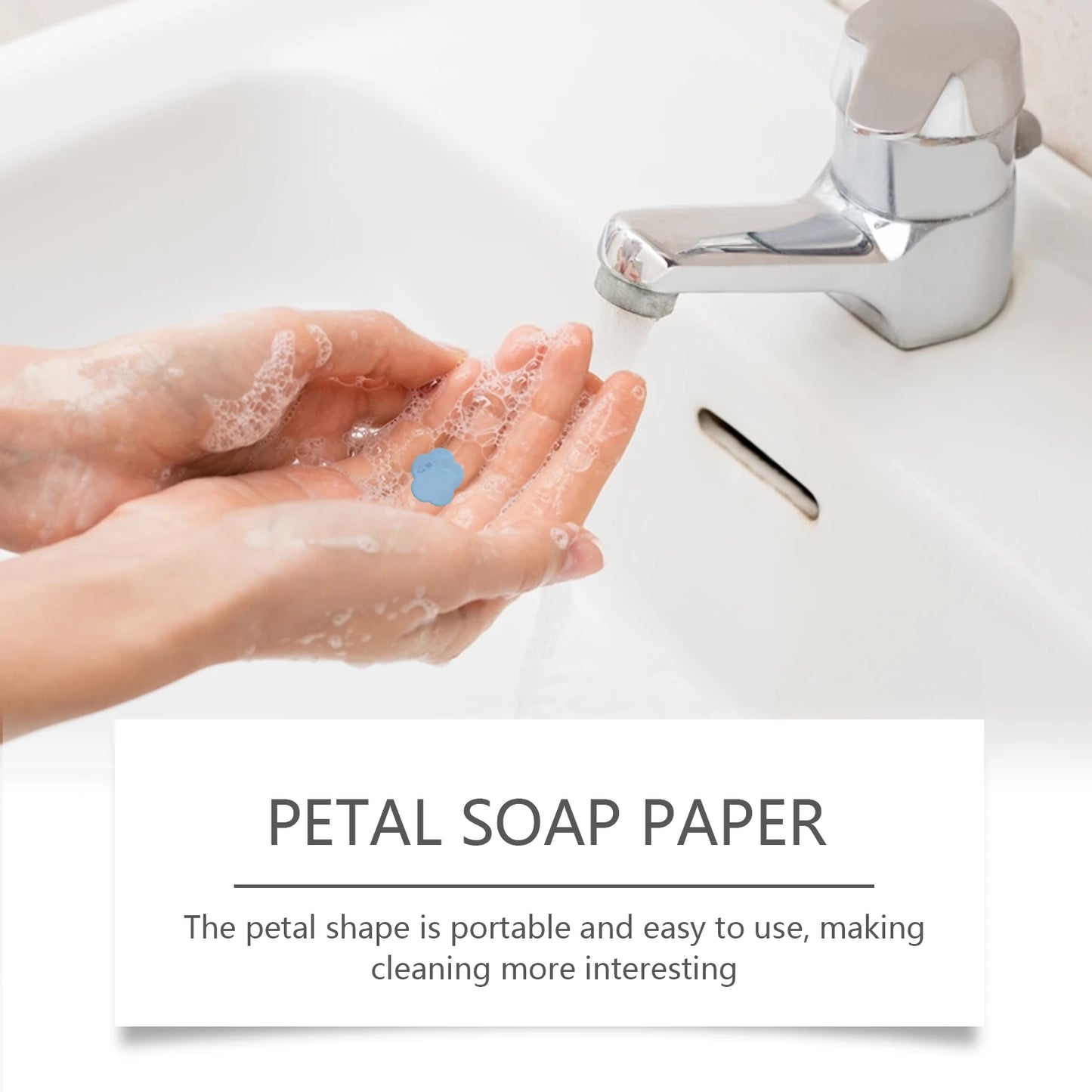 Travel Hand Soaps Portable Disposable Flower Petals Hand Soap Tablet Gentle Cleansing Dissolvable Paper Soap for Kids Adults