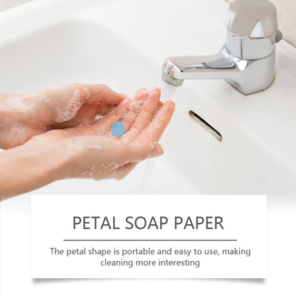 Travel Hand Soaps Portable Disposable Flower Petals Hand Soap Tablet Gentle Cleansing Dissolvable Paper Soap for Kids Adults