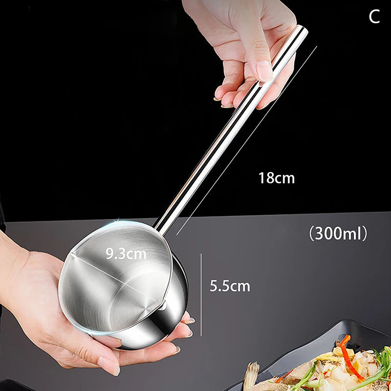 1 Pc 150/300 Ml Multifunctional Stainless Steel Hot Oil Pan, Cooking Butter Melting Pan, Household Kitchen Frying Pan Cookware