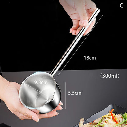 1 Pc 150/300 Ml Multifunctional Stainless Steel Hot Oil Pan, Cooking Butter Melting Pan, Household Kitchen Frying Pan Cookware