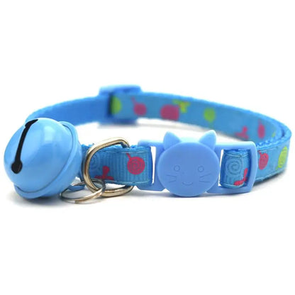 Adjustable Cartoon Color Cat Buckle Lollipop Bell Cat Collar 1.0 Cat Head Safety Buckles Collar Pet Dog Collar Pet Supplies