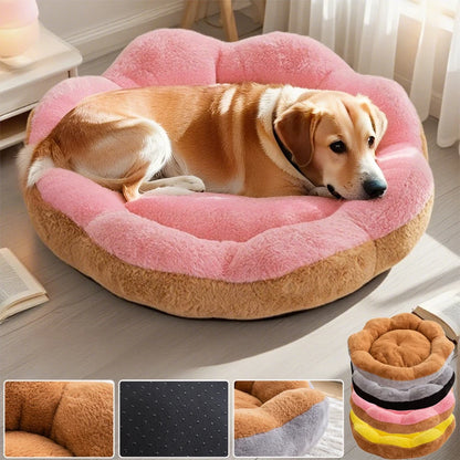 2026 Flower Shaped Fluffy Pet Bed Winter Warm Plush Dog Bed for Small Medium Large Dog Four Seasons Universal cama para perros