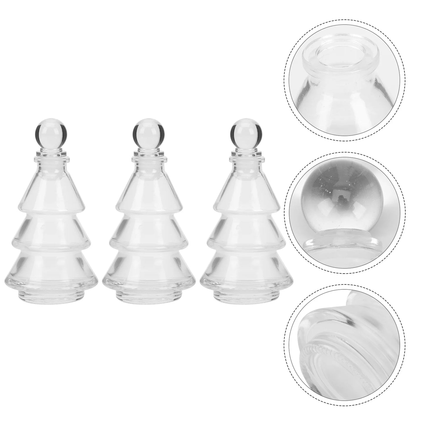 3pcs Aromatherapy Glass Bottles Stylish Modern Home Decor Diffusers Fragrance Release Reusable Elegant Design Empty Bottle