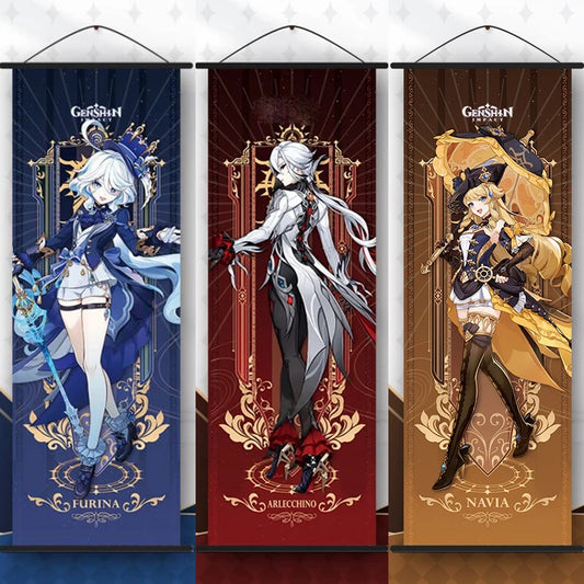 Anime Impact Furina Neuvillette Arlecchino Poster Canvas Wall Art Game Print Painting Pictures Artwork For Home Room Decoration