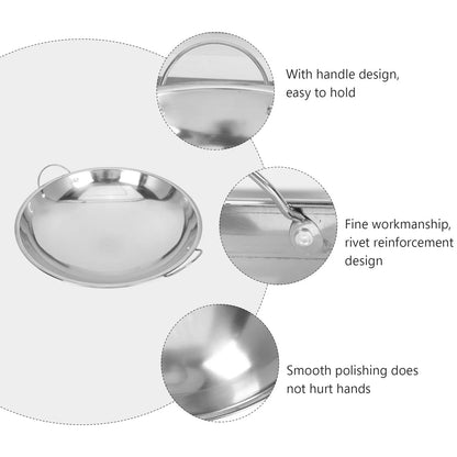 Stainless Steel Pan Kitchen Cooking Utensil Home Alcohol Pot Double Ear Design Nonstick Easy Clean Hot Pot Noodle