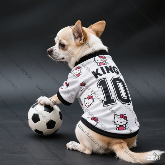 2025 Doggy Pet Clothing  Pet Accessories  Breathable Cool and Comfortable Kitty Cat Pattern T-Shirt Small Dog Breed Dog-King