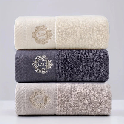 3pcs Set Cotton Towels 35x75cm 70x140cm Embroidered Bathroom Geometric Big Bath Hand Face Shower Towels Cover 수건 세트 Toallas
