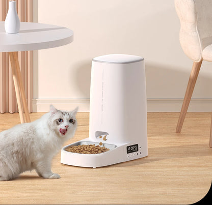 ROJECO Automatic Pet Feeder Smart Control Cat Food Kibble Dispenser Button Version Auto Feeder For Cats Dogs Feeding Accessories