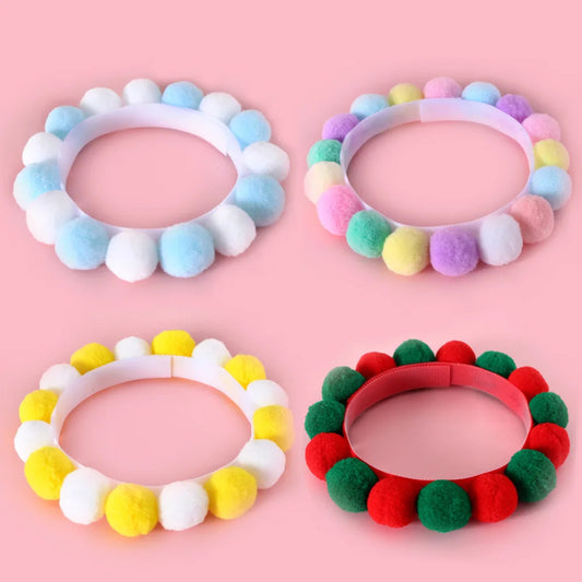 Soft Pet Dog Cat Kitty Plush Ball Candy Necklace Decoration Collar for Shiba Corgi Poodle Samoyed Bichon Bulldog Pet Accessories