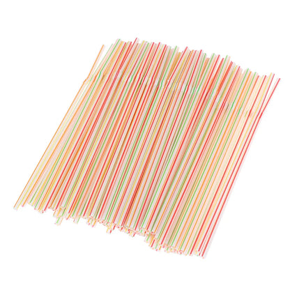 100Pcs 21x0.5cm Disposable Plastic Drinking Straws Multi-colored Striped Bendable Straw Kitchen Supplies Party Rainbow Straw