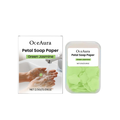 Travel Hand Soaps Portable Disposable Flower Petals Hand Soap Tablet Gentle Cleansing Dissolvable Paper Soap for Kids Adults